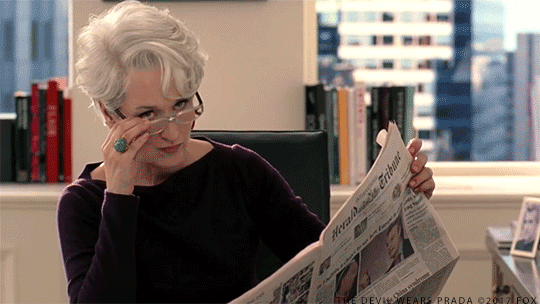 Miranda Priestly viendo que será reinterpretada en el musical de 'El Diablo se viste a la moda'.- Blog Hola Telcel.