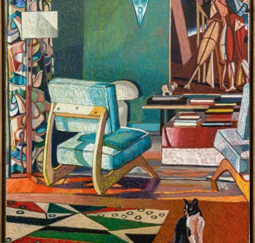JJ Manford. Almodóvar Interior #1 with Cat (The Human Voice), 2024