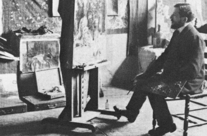 Piet Mondrian en su estudio en Ámsterdam (fragmento), 1905. Haags Gemeentemuseum
