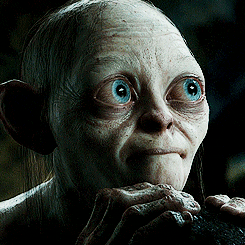 Gollum moviendo los ojos luego de enterarse que su historia será contada en una nueva película.- Blog Hola Telcel