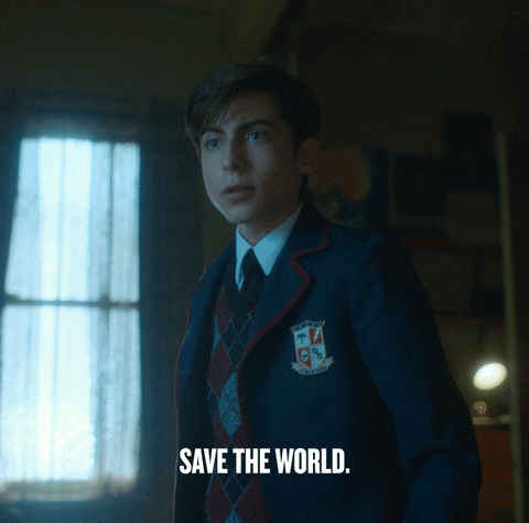 Cinco, personaje de 'The Umbrella Academy', diciendo que hay que "Salvar al mundo".- Blog Hola Telcel