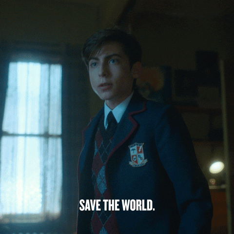 Cinco, personaje de 'The Umbrella Academy', diciendo que hay que "Salvar al mundo".- Blog Hola Telcel