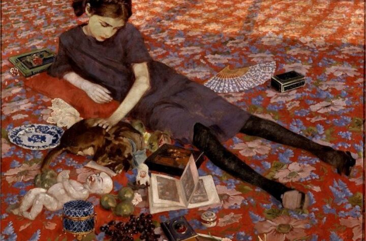 Felice Casorati. La chica de la alfombra roja, 1912. Colección particular