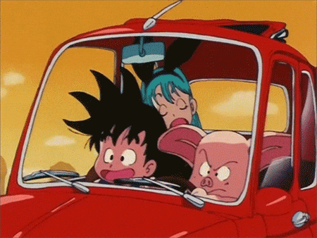 Gukú y sus amigos viendo una puesta de sol mientras van en un auto.- Blog Hola Telcel