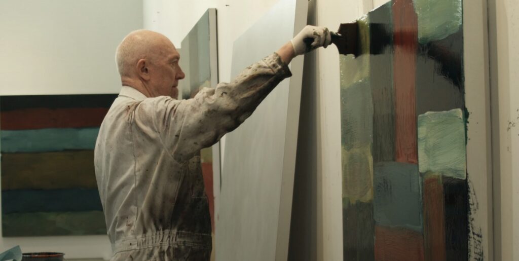 Sean Scully pintando Wall Melancholia, 2018. Fotografía:  Nick Willing