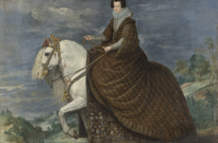 Velázquez. La reina Isabel de Borbón a caballo, hacia 1635 (después de la restauración). Museo Nacional del Prado