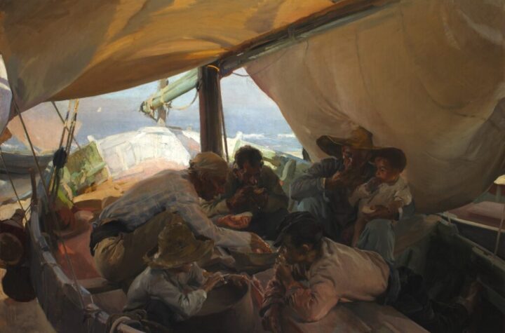 Joaquín Sorolla. Comida en la barca, 1898. Museo de la Real Academia de Bellas Artes de San Fernando