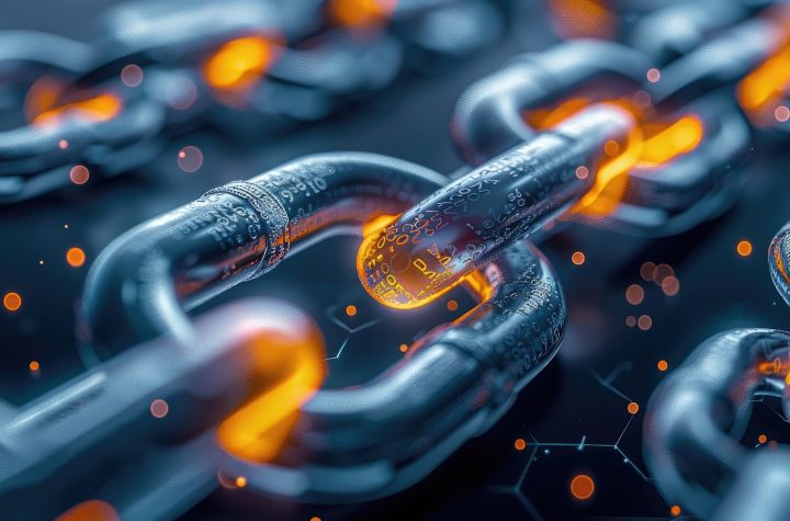 3d rendering of blockchain technology